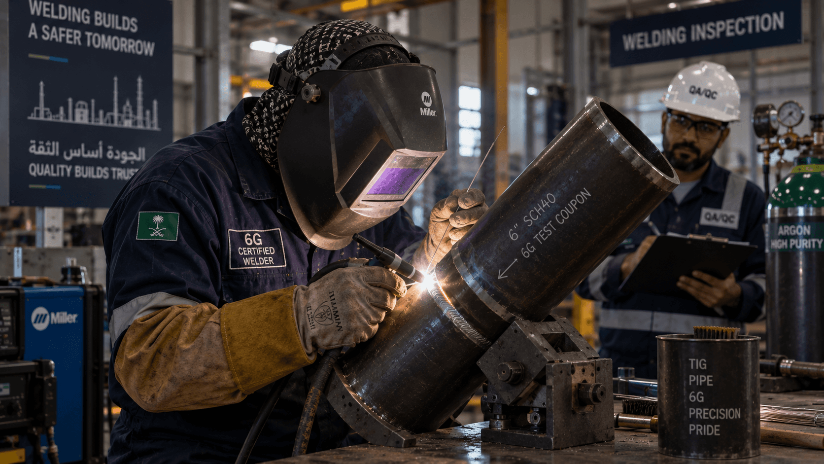 دليل مؤهلات اللحامين: 6G و3G والتيج (TIG) والميج (MIG) — كيف تحدد طلبك بدقة